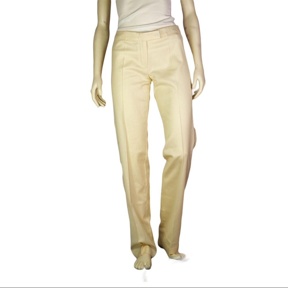 Christinaeffe Wool Straight Leg Pants, Ivory, Size: L | US 8, IT 44